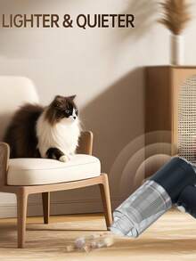 Kabelloser, wiederaufladbarer Tierhaar-Staubsauger für Auto, Zuhause, Büro, Katzen- oder Hundehaare, tragbarer Handstaubsauger für Tierhaar - Schwarz - Übersicht 3