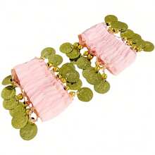 1对肚皮舞手链，波西米亚风硬币流苏弹力手链，服装配饰，万圣节装饰，派对用品 - 彩色 - 查看 13