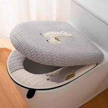 2pcs Thickened Toilet Seat Cushion Set - Warm Toilet Seat Cover And Lid For Home Use, Suitable For Autumn/Winter - Multicolor - View 9