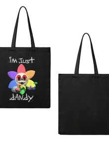 Vintage Dandy's World Twisted Dandy  Casual Multi Functional Canvas Crossbody Tote Bag Perfect For Daily Commuting Office Outdoor Travel And Unisex With Lightweight Advantage - 黑色 - 查看 2