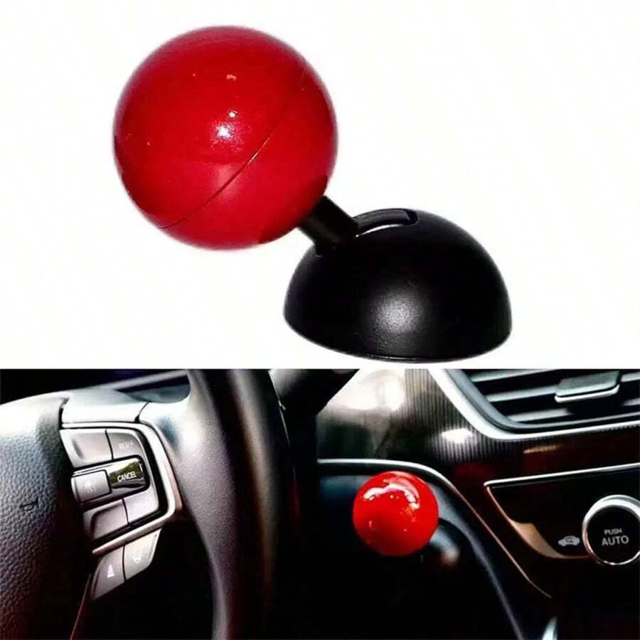 1pc Car One-Key Start Shaking Gear Shift Knob, Decorative Ignition Switch Button Cover, Novelty Creative Ornament - A - View 1