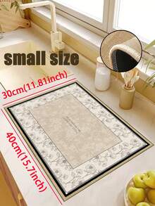 3.5mm Thick Soft Rubber Linen Kitchen Mat, French Vintage Farmhouse Style Absorbent Kitchen Rug With Sewn Edges To Prevent Peeling, Water-Absorbing And Easy To Clean Doormat, Suitable For Kitchen, Bathroom, Laundry Room, Hallway, Living Room And More - Multicolor - View 14