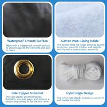 Umbrauto Tire Covers Set Of 4, Tough Waterproof Wheel Protector For Trailer Camper, Truck, SUV, Motorhome, Black - Grey - 查看 5