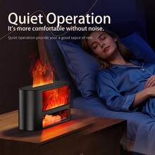 Himalayan Salt Oil Diffuser With Realistic Flame LED Lights, Quiet Mist Humidifier With Auto Shut Off, Suitable For Bedroom, Living Room, Home Office - Multicolor - View 4