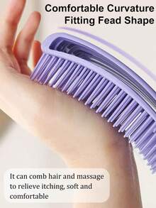Hollow Shell Comb, Fluffy & Smooth, Anti-Static & Hair-Friendly, Scalp Massage, Boar Bristle Brush, Suitable For Wet & Dry Hair - Multicolor - View 3