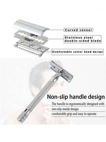 Men's Safety Razor, Barber Razor, Classic Manual Double-Edged Razor For Shaving - A - View 10