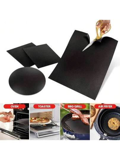 2pcs/Set 1pc Thick Non-Stick Reusable Baking Mat, Suitable For Electric Oven And Gas Stove, Barbecue Accessories, Premium Non-Stick Silicone Outdoor Cooking Mat - Reusable, Heat Resistant, Easy To Clean - Ideal For Camping, Outdoor Grilling, Baking And Microwave Cooking - Extra Large Silicone Baking Mat, Kitchen Gadgets