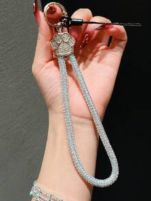 1 件时尚女士闪亮钻石手机挂绳吊坠，闪亮合金狗爪吊坠挂绳，ins 女士奢华汽车钥匙扣 - 彩色 - 查看 13