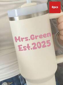 1/4/8pcs Customizable Text Stickers, Personalized Wedding Favors And Back-To-School Name Labels, Optional Fonts And Colors, Suitable For Glassware, Gift Bags, Party Decorations, Bridal Shower Boxes, Desk Storage, Ideal Gift For Father, Mother, Son, Daughter, Friends - Multicolor - View 13