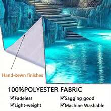 1 Piece Of Cave Underwater World Pattern Printed Tapestry - Large Size Decorative Hanging Cloth - Home Decoration - Festival Gift - Party Decoration - Live Streaming Background Cloth - 1PC - Xem 4