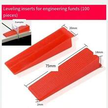 100pcs/Pack Tile Leveling System Spacers, 7.5cm/2.95in Red Plastic Clips, PP Material, Non-Damaging To Tiles, Tile Floor And Wall Leveling Tool - A Red - View 3