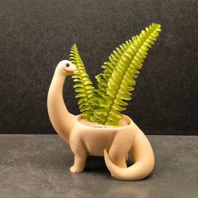 3D Printed Pothos Planter, Unique Dinosaur Leaf Shaped Planter For Indoor Plants, Home Office Desk Decor, Style
