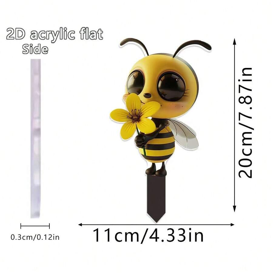 2D亚克力花园插牌，可爱动物和圣诞节户外装饰，防水庭院艺术品，防风雨草坪标牌，庭院和小径装饰品 - B - 查看 1