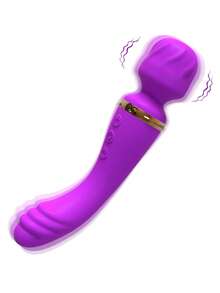 Dual-Headed Vibrator, Nipple, G-Spot, And Clitoral Stimulator, Female Vibrating Dildo, Vibrating Massage Stick, Adult Sex Toys For Couples. - Purple - View 1