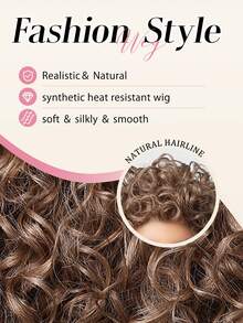 24-Inch Khaki Curly Wig, Golden Wavy Linen Wig, Synthetic Long Curly Wig. Heat-Resistant Synthetic Wig, Fluffy Curly Hair With Bangs, 18-Inch Ombre Golden Chemical Fiber Wig, Bangs Wig, Convenient For Daily Wear, Beginner-Friendly, Voluminous Big Curly Hair, Suitable For Halloween And Cosplay, Versatile Use For Daily, Party, Cosplay, Holidays And Music Festivals, Elegant And Fashionable Essential Item. - Khaki - View 6