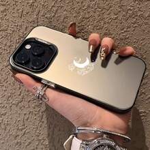 Moon Design Mirror Phone Case It Is Compatible With IPhone 17/16/15/14/13/12/157 Pro Max/Pro/Plus Models. It Features A Stylish And Minimalist Design And Provides Shockproof And Abrasion-Resistant Protection. - 黑色 - 查看 2