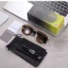 Unisex Polarized Smart Bluetooth Glasses | Hands-Free Calls & Music | Fashion Audio Glasses, Metal Frame, Polarized Lens, Lightweight, Best Gift! - 黑色 - 查看 9