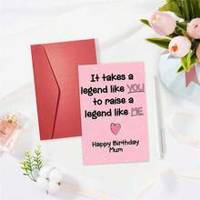 1张“甜蜜传奇妈妈”生日贺卡（含信封）——“只有像您这样的传奇人物才能培养出像我这样的传奇人物”趣味祝福语，完美妈妈生日礼物，感恩贺卡 - 彩色 - 查看 2