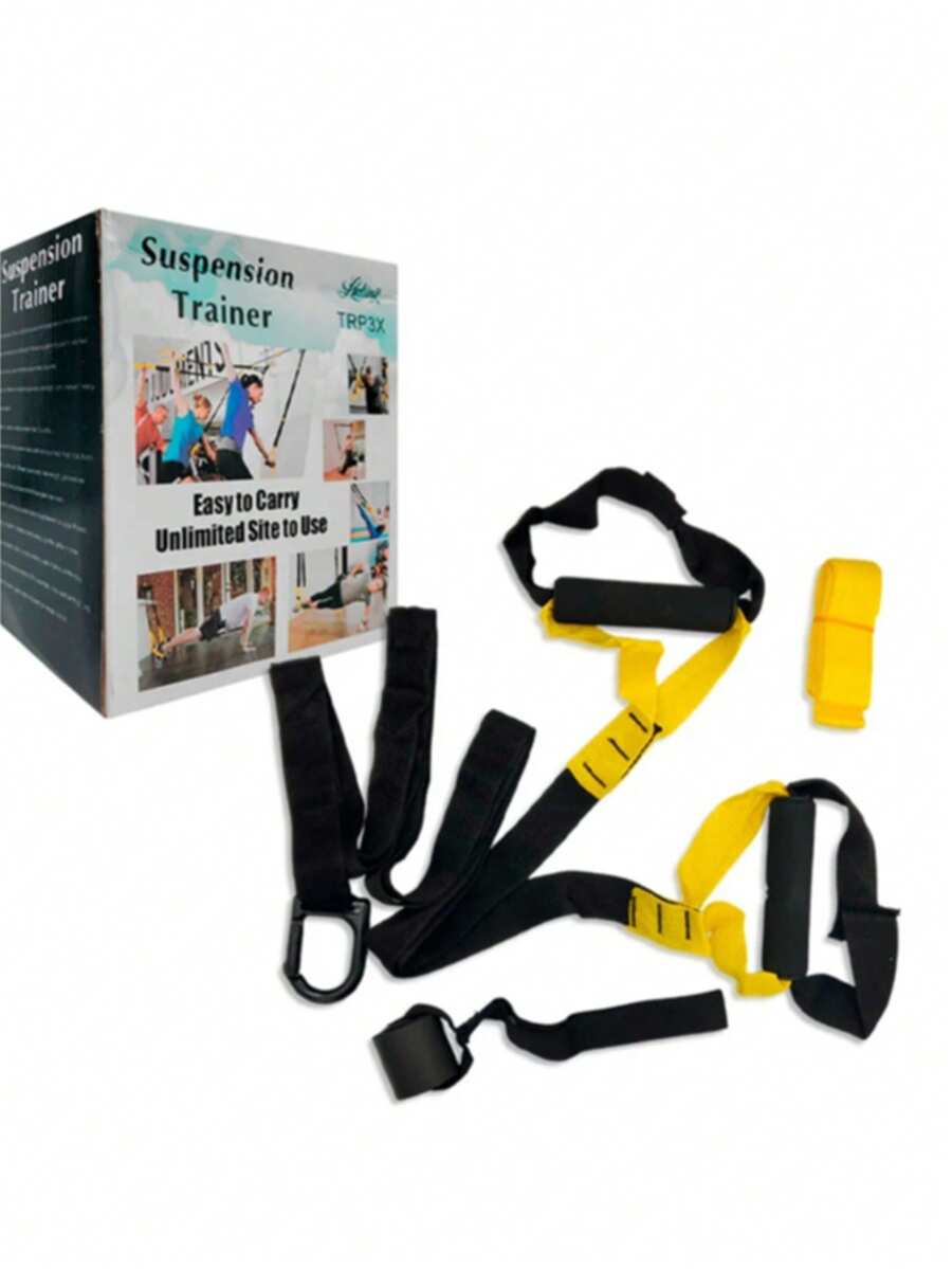 Equipo de Entrenamiento de Suspension, correas de entrenamiento de resistencia al peso corporal, Rally Banda de Resistencia, para Entrenamiento de Gimnasio en Casa de Cuerpo Completo - Negro - Ver 1