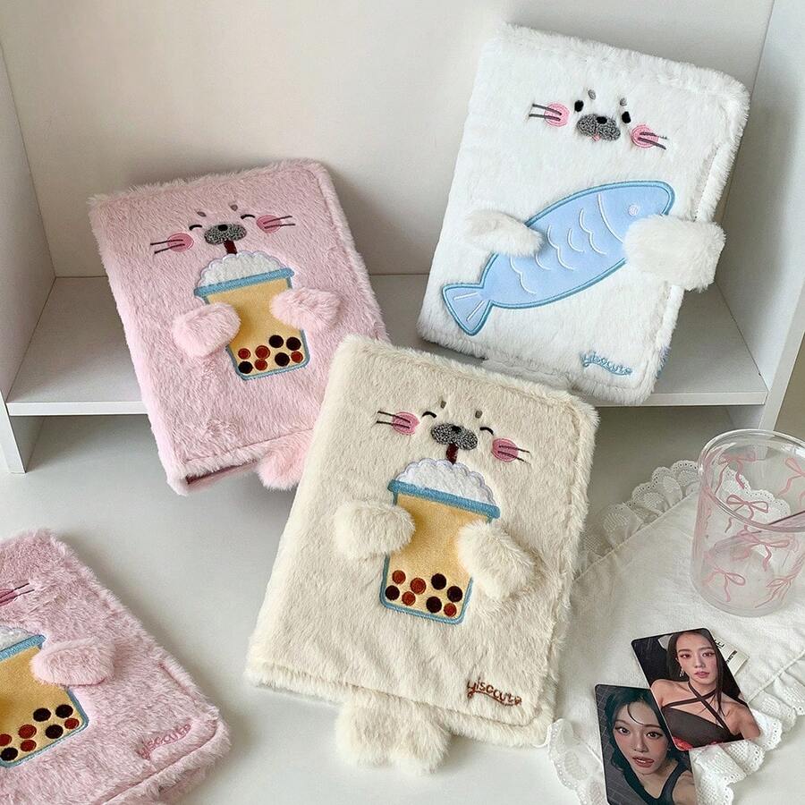 Album ảnh rời A5 hình hải cẩu nhồi bông Kawaii mới, album ảnh 4 ngăn hình nhân vật hoạt hình dễ thương dành cho bé gái, quà tặng album kỷ niệm cho bạn học.