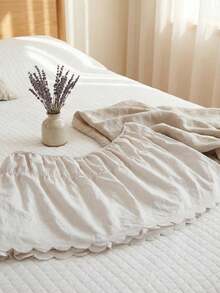 1件荷叶边床裙，简约经典日常使用，舒适透气的涤纶面料，四季皆宜，适合卧室装饰 - 米灰色 - 查看 12
