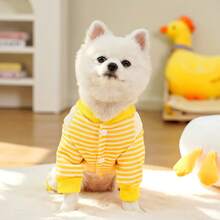 Pet Supplies Pet Dog Cat Clothes Winter Warm Party Animal Flannel Costume - Yellow - View 8