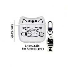Eat Fish Cat Design Protective Case Compatible With Apple Bluetooth Earphones, Shockproof And Scratch-Resistant Cover Compatible With Apple Bluetooth Wave Earphone Case - Clear - View 12
