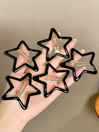 5 piezas de Grandes Pasadores de Pelo con Pentágono Simple, Adecuados para Uso Diario de Niñas