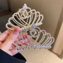 1件优雅新款水晶皇冠高马尾爪夹发饰，精致时尚发夹 - 彩色 - 查看 3