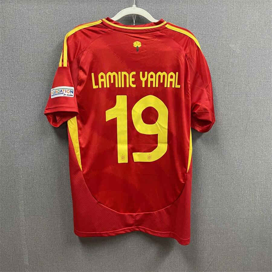 Spain/National Team/Jersey/Yamal/No.19/Red Football Shirt/48 Hours Fast Delivery - 預設 - 查看 1