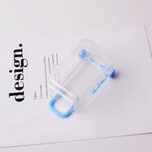 Luggage-Shaped Storage Box, Movable Suitcase Jewelry Organizer, Minimalist Desktop Storage Small Accessories - 大迷你拉桿箱[黑色底殼]袋裝 - 查看 10