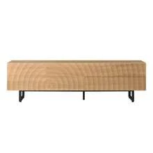 Modern TV Stand, TV Unit, TV Panel, Low TV Cabinet. Unique Design, 3D Texture. 180 X 38 X 51.5 Cm (L X W X H) - Natural Wood Color - View 11