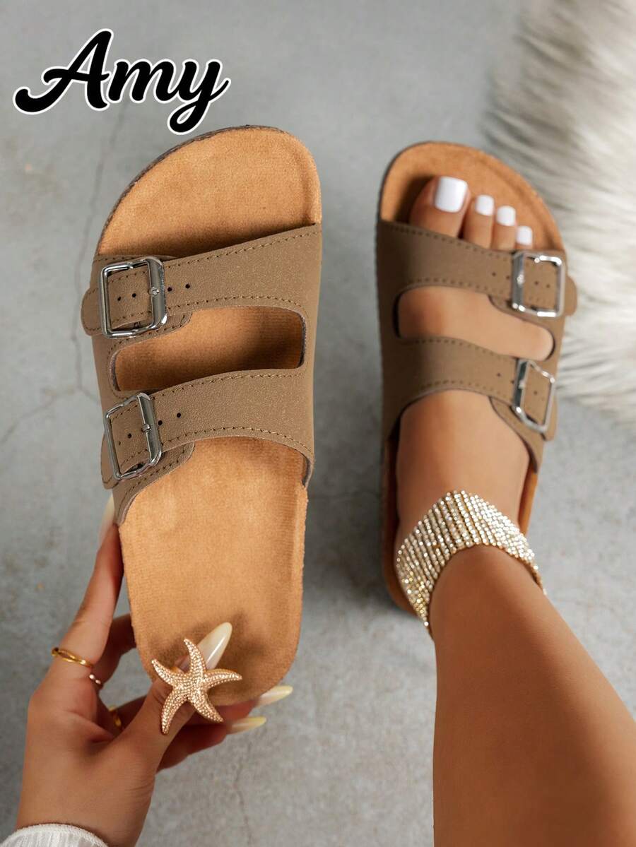 Dép hở mũi cổ điển cho nữ, dép đi trong nhà thoáng khí chống trượt thoải mái, giày mùa hè cho quý cô