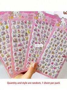 一套可爱卡通3D泡泡贴纸，适合女孩，迷你图案，可用于装饰儿童奖励贴纸、笔记本、手机壳和CMOS相机。 - 彩色 - 查看 7