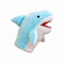 Marioneta interactiva de mano de tiburón de tamaño de 20cm, Animal relleno de dibujos animados, tiburón simulado, educativo interactivo QUYK - Azul - Ver 12