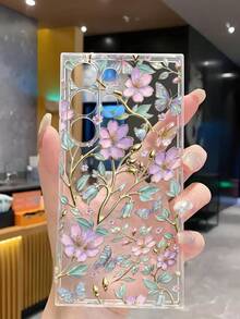 1pc Elegant Purple Pink Floral Butterfly Soft Phone Case Compatible With Huawei Honor, Compatible With Redmi, Compatible With Galaxy A04e/12/A13/A14/A34/A50/A52/A53/A54/S21/S22/S23/S24/S25/S25Ultra/S25FE/S26/S26 PLUS/S26 ULTRA/S26 EDGE, 6A/7A/8A, 12T/13T/15T/15T Pro,International Version, Not The Domestic Version - Clear - View 6