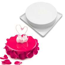 1个7英寸硅胶慕斯蛋糕模具，经典法式意式慕斯蛋糕模具，圆形硅胶蛋糕模具 - 白色 - 查看 2