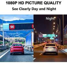 Cámara de salpicadero de doble lente 1080P, cámara DVR para automóvil con visión nocturna infrarroja, ángulo de visión de 170°, compatible con tarjeta TF de 32GB, grabación en bucle, sensor G | Pantalla IPS de 2" Cámara de salpicadero de doble lente para automóvil, modo de monitoreo de estacionamiento las 24 horas, regalo de Navidad - Canales duales + Tarjeta de 32 GB - Ver 4