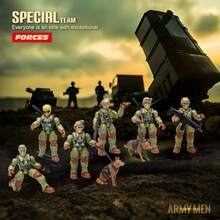 Baimiby Army Men Action FiguresToy Soldiers For Boys Age 4-7 Military Playset Plastic Army Men Toys With 2 Dog Figures 6 Weapons Birthday Gift For Military Collectors Boys 6-8Relieve Stress, Relieve Stress, Boring Toys - D5綠 - 查看 5