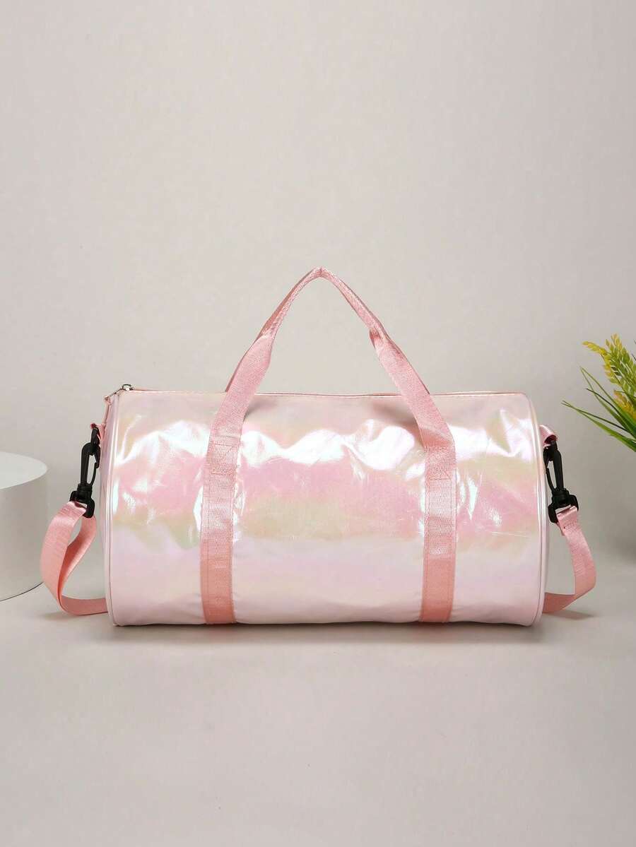 1个炫彩亮面大容量旅行包，休闲运动健身包，手提/肩带两用，适合日常使用（中号） - 粉紅色1 - 查看 1