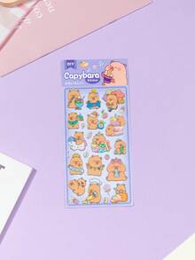 1 pieza Pegatina 3D de resina epoxi con diseño de capibara brillante de dibujos animados, pegatina hecha a mano DIY, pegatina para funda de teléfono DIY, pegatina de memo DIY, pegatina de manualidades DIY, pegatina para diario, pegatina para portátil y cuaderno, accesorio para planificador, accesorio lindo, pegatina decorativa - Multicolor - Ver 13