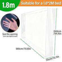 Plastic Mattress Bag, Moving Protection Cover, Mattress Storage Bag, Outdoor Travel Dust-Proof Waterproof Mattress Protector - Clear - View 18