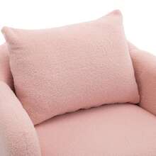 Modern Teddy Velvet Sofa Chair, Chair With Extra Thick Cushion, Unique, Solid Wood Legs, Multicoloured Optional. - Pink - View 8