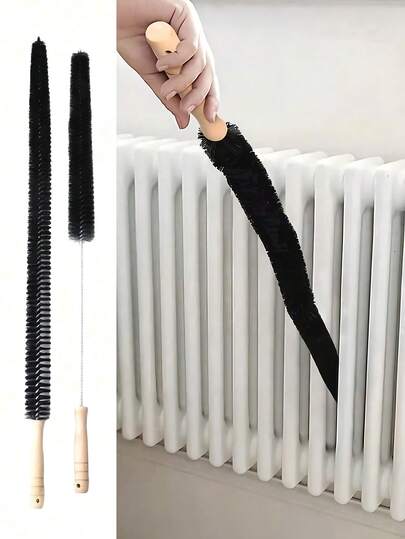 2pcs/Set Multi-Functional Soft Cleaning Brush Set, Includes 75cm Radiator Brush, Dryer Vent Cleaning Brush, Stainless Steel Dryer Vent Brush, Dryer Lint Brush, Manual Lint Brush, Long Handle Soft Fridge & Dryer Lint Collector Brush, Soft Lint Cleaning Brush, Vent Filter Cleaning Brush