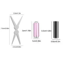 二合一圆柱形猫眼磁铁，猫眼磁性指甲油双头磁性棒，法式猫眼美甲金属板双头磁性辅助工具，加厚圆柱形磁铁组合工具，多功能美甲设计工具 - 銀色 - 查看 11