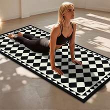 1 片 71*22 英寸瑜伽垫，多种图案可选，防滑耐用，加宽加厚，适合家庭使用、健身、瑜伽初学者训练 - 彩色 - 查看 2