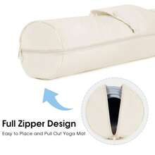 Yoga Mat Bag, Full Zip Cargo Yoga Mat Carrier Bag With Drawstring Water Bottle Pocket And Bottom Wet Pocket, Exercise Yoga Mat Carrier Holder Multi-Functional Storage Bag Patent Pending - 米色 - 查看 8