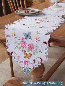 100% 涤纶面料，精美刺绣工艺，厨房餐桌旗，家居装饰，家庭聚会，节日装饰，室内外皆宜，别墅派对，约会，户外家具房间装饰，派对婚礼装饰，1 件装桌旗 - 彩色 - 查看 4