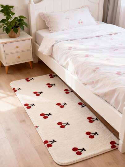 1pc Oval Soft Plush Blanket With Lace Trim Shallow Pink Suitable For Bedroom Bedside, Living Room Sofa, Living Room Floor Mat, Bedroom Floor Mat, Decorative Rug, Bedroom Decor