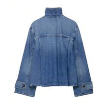 Chaqueta vaquera de estilo minimalista con cuello alto, de moda para mujer, estilo europeo y americano, nueva colección primavera/verano de DEEKA - Azul - Ver 2